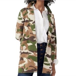 J. Crew Sophie Open-Front Sweater Blazer in Camo Size Small